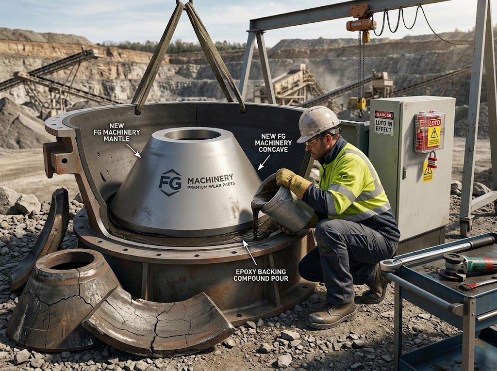How to Replace a Cone Crusher Concave How to Replace a Cone Crusher Concave
